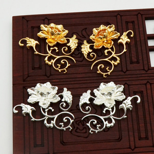 Accessoire de cheveux fleur de pivoine plaqué or, style ancien, coiffe Hanfu 27x7cm, couronne de mariage - Product Image 2