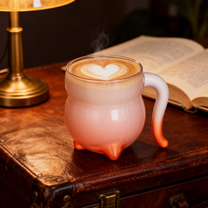 Mug en verre vintage esthétique en forme de <span class=keywords><strong>chat</strong></span>, tasse à thé mignonne en borosilicate résistante à la chaleur et anti-fuite, cadeau d'anniversaire pour filles, café - Product Image 2