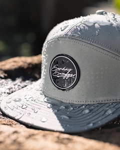 High Quality Wholesale Custom Laser Cut Hole Snapback Cap Waterproof Rubber Patch Logo Gorras 7 Panel Polyester <strong>Flat</strong> Brim <strong>Hat</strong> - Product Image 4