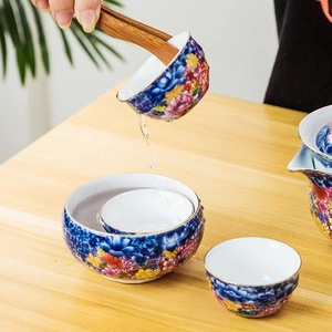Qingyun Lexin Portable <b>Tea</b> Set <b>Ceramic</b> Teapot With Filter And Cups For Outdoor Use - Product Image 3