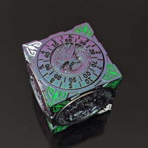 ชุดของเล่น Dungeons จากโลหะหลายด้านเป็นมิตรกับสิ่งแวดล้อมทันสมัย6-ผู้เล่นมังกรสลักลายบนโต๊ะชุดเกมกำหนดโลโก้ได้เองสี่เหลี่ยมลูกเต๋าหมุนทองแดง - Product Image 2