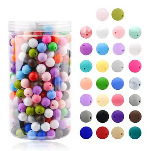 Bulk Round 19mm Silikon perlen für Key chain Making Kit Gummi Silikon Focal Loose Beads für Halskette Armband Lanyard Making