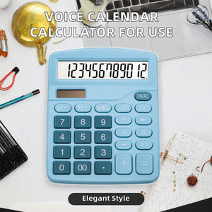 Calculatrice de bureau électronique vocale à 12 chiffres, alimentée par piles AAA, en plastique, haute esthétique, vente en gros - Product Image 2