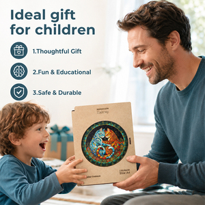Puzzle Educativo in Legno Personalizzato Kakray con Stelle Colorate che si Abbracciano, per Età 14+ - Product Image 6