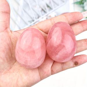 Wholesale Natural Rose Quartz Egg for Jewelry Making Home Office <b>Decor</b> Holiday Gifts Halloween - Product Image 2