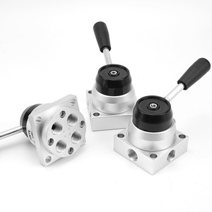 วาล์วลมแบบแมนนวล K34R6 8D L A S อลูมิเนียม วาล์วควบคุมลมแบบสามทาง สี่ทาง แบบใช้มือบังคับ - Product Image 1