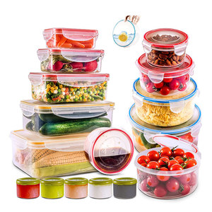 Large airtight lids microwavable safe bowls & kitchen set plastic meal lunch food storage container set
