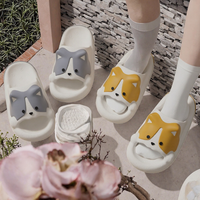 Mignonnes pantoufles Corgi de dessin animé, antidérapantes, légères, à semelle souple, pour intérieur, extérieur, salle de bain, sandales d'été