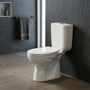 Nigeria Ghana Two Piece Ceramic WC Toilet With Pedestal Wash Basin Blue Pink Color Washdown Bathroom Set India - Product Image 4