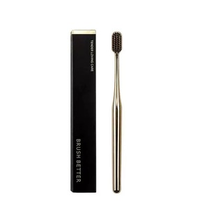 Brosse à dents de luxe pour adultes en métal doré et <span class=keywords><strong>argent</strong></span>é, poils souples, pour la maison, les voyages et l'hôtel - Product Image 5