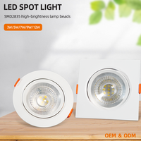 MELINZ Spot LED encastré à lumière chaude neutre, blanc chaud, pour intérieur, 3 5 7 9 12 W, lampe spot LED