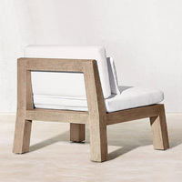 Meubles de salle à manger d'extérieur au design moderne, pour cour et balcon, sièges confortables, table de patio en teck résistante aux intempéries