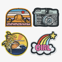 Patchs brodés à thème vacances Hawaï : coquillages, palmiers, soleil marin – à coudre ou thermocollants pour vêtements et chapeaux