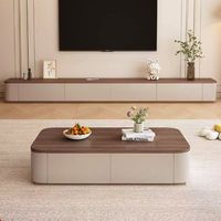 Ensemble table basse et meuble TV, meubles de rangement avec table d'appoint pour petit salon