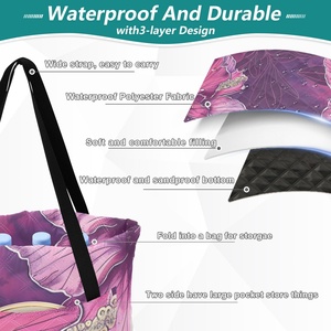 60X80in Washable Extra <b>Large</b> Hawaii Hibiscus Outdoor Blanket Waterproof Foldable Camping <b>Mat</b> Blankets Picnic Bag for Beach - Product Image 4