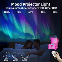 Lumière Nocturne LED Aurore Boréale Étoilée avec Télécommande pour Projecteur Ciel Étoilé Bluetooth Chambre et Lampe de Table à Ondulations d'Eau