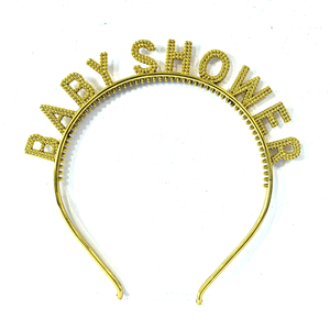 Direct usine Bandeau de fête en plastique 3D à paillettes et perles pour <span class=keywords><strong>baby</strong></span> shower et révélation du sexe, accessoire capillaire - Product Image 5