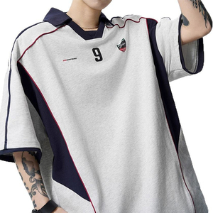 T-shirt style maillot pour homme, color block, vintage, sportif, moto, manches courtes, personnalisable, mode, maillot d'été à manches cinq-quarts - Product Image 4