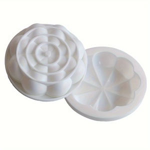 Large Round White Eight Petal Flower Mousse Cake Silicone Mold Flexible Baking Pastry Tool 19.5x19.5x5cm - Product Image 5