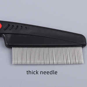 猫と犬用の新しいデザインのノミ取り櫛、ステンレス鋼の針を使用したペットの毛取りブラシ、グルーミング用のカスタマイズ可能なサイズ - Product Image 5