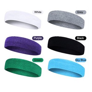 Vente en gros usine, Bandeau de sport élastique en coton absorbant la transpiration, coloré, avec logo personnalisé - Product Image 3