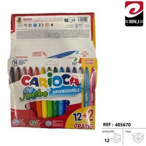 Set di Pennarelli Carioca Jumbo 12+2 Super Lavabili per Arte - Product Image 1