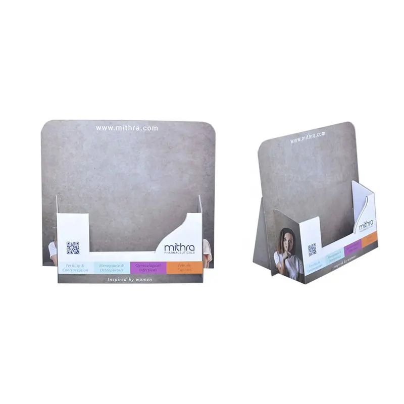 Benutzer definierte gedruckte A5 A4 Karton Flyer Messe Display Stand, Karton Counter Top Broschüren halter Display benutzer definierte