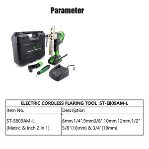 Kit de Herramientas de Abocardado Eléctrico Inalámbrico DSZH ST-E809AM-L, Herramienta de Abocardado de Tubos de Cobre para HVAC, <span class=keywords><strong>Aire</strong></span> <span class=keywords><strong>Acondicionado</strong></span> y Refrigeración - Product Image 6
