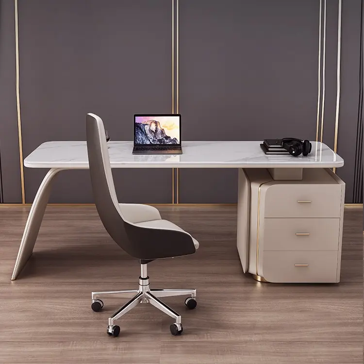 Luxury Environmental MDF Solid Wood small computer office table desk set for ceo boss