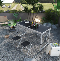 Table pliante de camping pas chère, mini, ultralégère, en alliage d'aluminium, pour les voyages, les pique-niques, les barbecues, le travail sur ordinateur, le lit