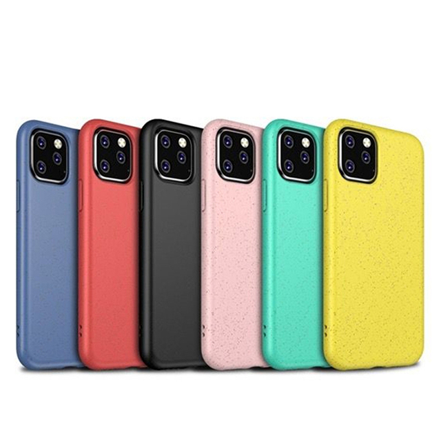 Eco Friendly PLA Wheat Straw Biodegradable Shockproof Soft Silicon Phone Case for iPhone 13 12 11 Compostable Back Cover