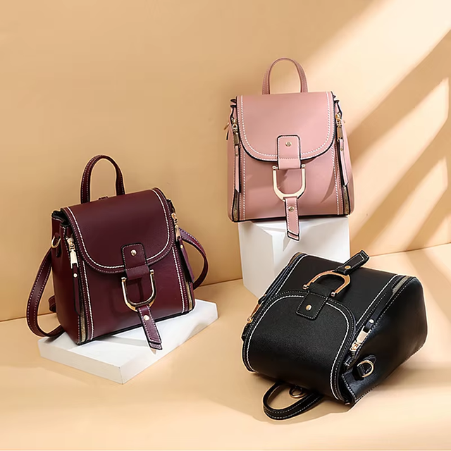 PU Leather Women School Backpack Casual Sport Girls Fashion Waterproof Rucksack OEM Wholesale Factory Price