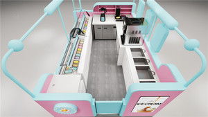 Kiosco de Helados Personalizado y Colorido con Iluminación LED, Moderno Expositor de Gelato para Centros Comerciales, para Negocios Minoristas - Product Image 6