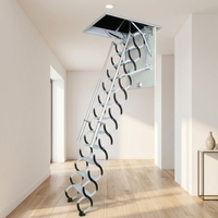 Échelle de grenier escamotable dissimulée, escabeau télescopique pliable en métal, capacité 300 kg