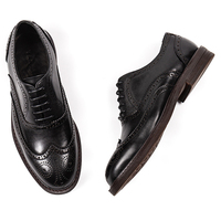 Chaussures Oxford de style brogue vintage pour hommes, confortables, durables, en cuir de vache véritable, faites à la main, à lacets, en cuir de vache pur, chaussures habillées durables