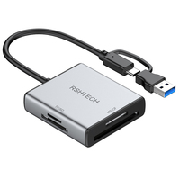 Lecteur de cartes mémoire 4 en 1 avec logo personnalisé, USB 3.0, lecture simultanée de plusieurs cartes, plug & play, prend en charge les cartes SD, TF, MS, CF