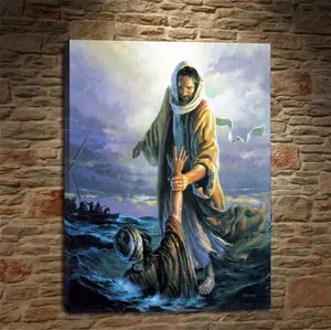 ภาพวาดสีน้ำมันบนผืนผ้าใบพระเยซูคริสต์รูปศิลปะบนผนัง,สำหรับตกแต่งบ้านแบบสั่งทำ