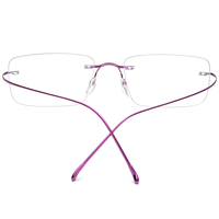 Gafas Borregls sin Montura de Titanio para Hombre, Diseño de Marca 2025, Montura Ultraligera, Gafas Cuadradas sin Marco para Mujer, Lentes Ópticas 85634