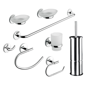 Juego de Accesorios de Baño Otto One Series de 8 Piezas, Acabado Cromado, Juego de Herrajes para Montaje en Pared - Product Image 1