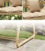 Chaise suspendue d'extérieur moderne en métal pour 2 personnes avec coussin à séchage rapide pour hôtel et parc