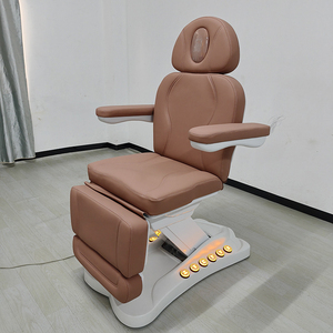 Cama de salón de belleza eléctrica moderna de 3 motores, mesa de masaje de Spa Facial con terapia cosmética ajustable con Control de pies de lujo con luces - Product Image 4
