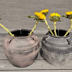 Grand pot à plantes en terre cuite fait à la main, moderne et vintage, pour l'intérieur/l'extérieur, avec revêtement en poudre, pot à plantes géant pour le jardinage et l'usage domestique - Product Image 6