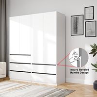 Armoire moderne à 4 portes et 5 tiroirs avec 45 °   Poignée
