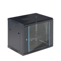 Armoire de serveur murale 19 pouces en acier laminé à froid SPCC pour réseau 9U, CCTV, NVR, DVR, télécommunications et stockage de données