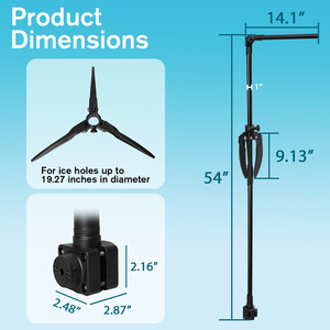 Velpaw - Caña de Pesca en Hielo con Transductor y 0 °   Soporte de montaje ajustable de 27.95-45 pulgadas de profundidad, ensamblaje de soporte de bola de 1.5 pulgadas - Product Image 1