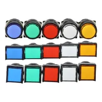 16mm LED illuminé rond/rectangle/carré autobloquant momentané 5pin 8pin plastique démarrage arrêt jeu arcade bouton poussoir interrupteur