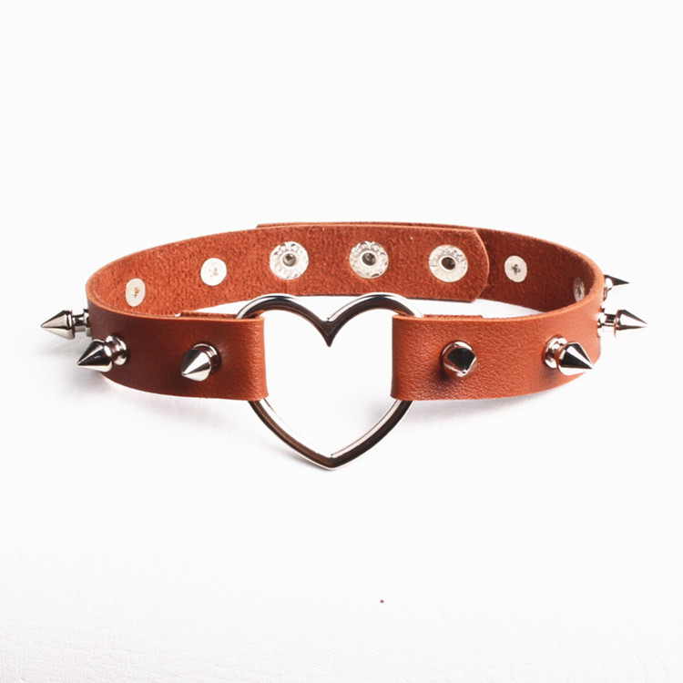 AA01326 Goth-Style Leder-Choker-Halskette Mdchen Herzfrmige Punk-Rock  Verstellbare Sexy Halsband-Kette| Alibaba.com