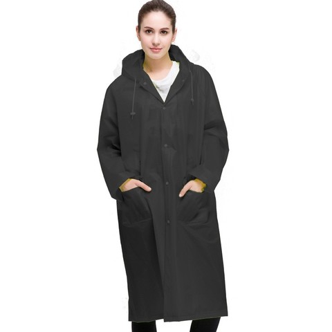 Women's Lightweight Reusable EVA Raincoat Famous Blue Green Yellow for Rainy Season Waterproof Unisex Rainy Products for Girls