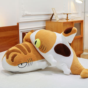Hadiah lucu kucing hiu oranye besar, kucing hiu tiga bunga, kucing dan hiu dikombinasikan dengan boneka pendamping bantal besar - Product Image 2
