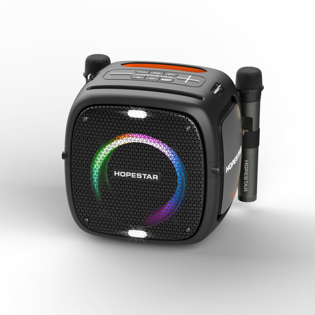 HOPESTAR Party One IPX6 Waterproof Blue Tooth Speaker Karaoke Portable Outdoor Speaker with 2 Microphones